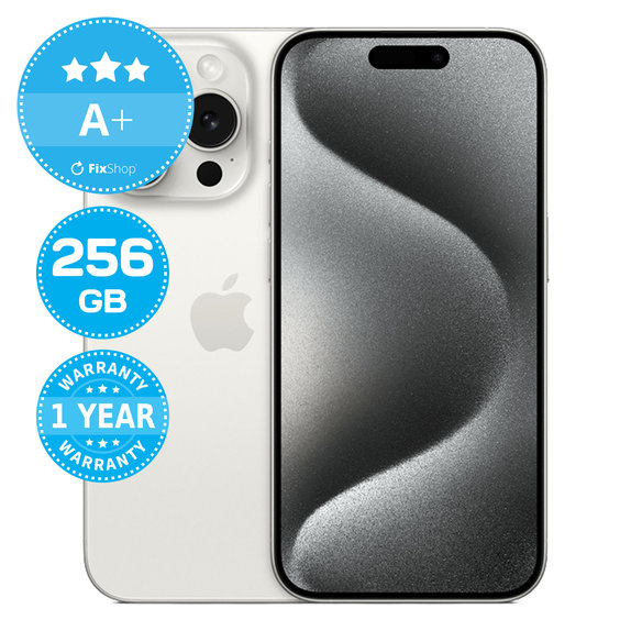 Apple iPhone 15 Pro White Titanium 256GB A+ Prenovljen