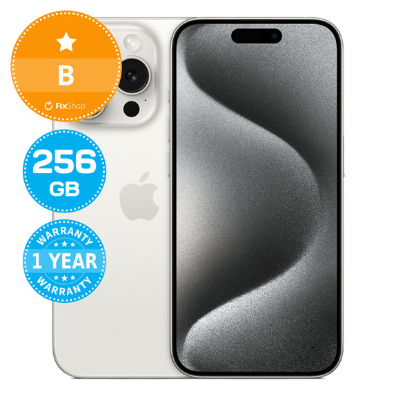 Apple iPhone 15 Pro White Titanium 256GB B Prenovljen