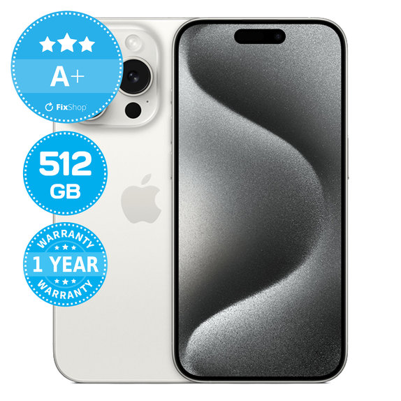 Apple iPhone 15 Pro White Titanium 512GB A+ Prenovljen