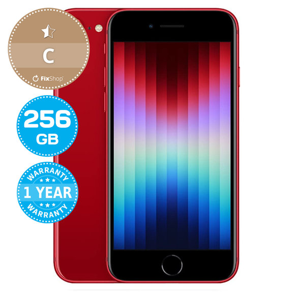 Apple iPhone SE (3rd Gen 2022) (PRODUCT)RED 256GB C Prenovljen