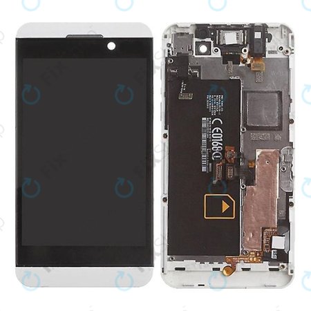 Blackberry Z10 - LCD zaslon + steklo na dotik + okvir 4G (White) TFT