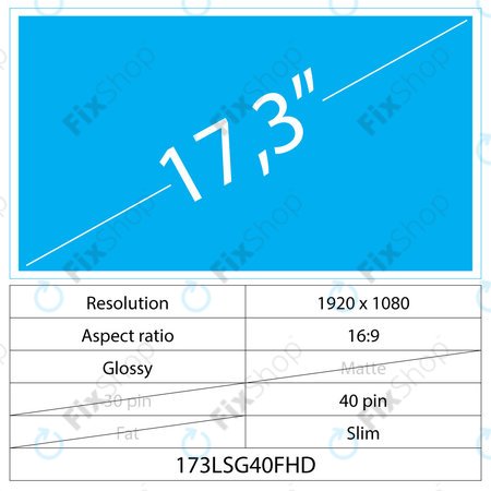 17.3 LCD Slim sijajni 40 pin FHD