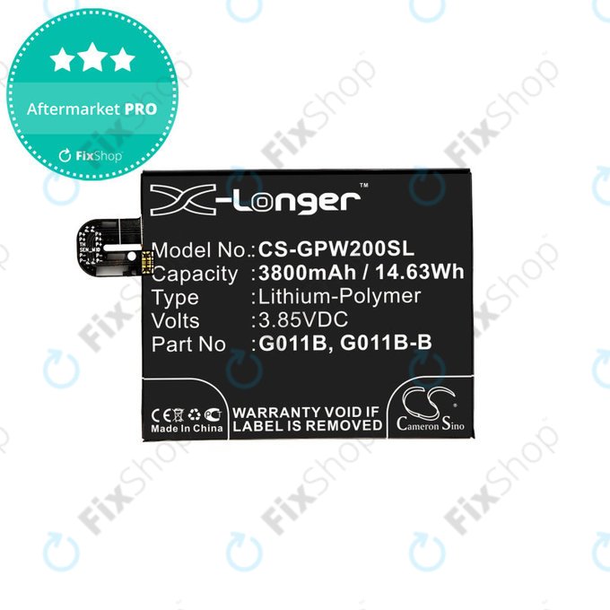 Baterija za Google Pixel 2 XL G011C, 3800mAh, Li-Pol, 3.85 V, G011B, HQ
