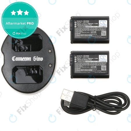 2 bateriji s polnilnikom zaSony NEX-5, Alpha 7, NEX-7, 1030mAh, Li-Ion, 7.4V, NP-FW50, HQ