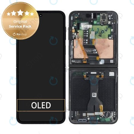 Samsung Galaxy Z Flip 7 FE F761B - LCD zaslon + steklo na dotik + okvir (Black) - GH82-37734A Genuine Service Pack