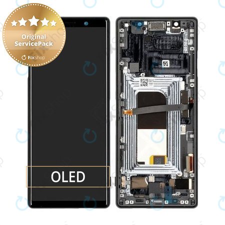 Sony Xperia 5 - LCD zaslon + steklo na dotik + okvir (Black) - 1319-9383 Genuine Service Pack