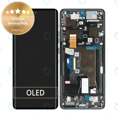 Motorola Edge 50 Ultra - LCD zaslon + steklo na dotik + okvir (Forest Grey) - 5D68C24483 Genuine Service Pack