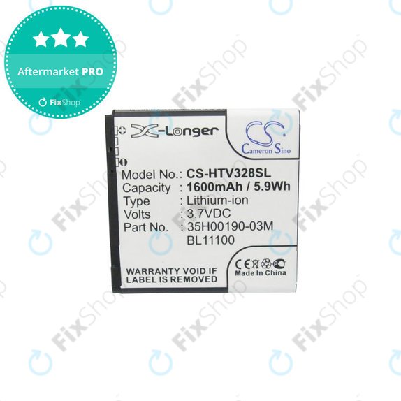 Baterija za HTC Desire X, Desire V, 1600mAh, Li-Ion, 3.7V, 35H00190-03M, HQ