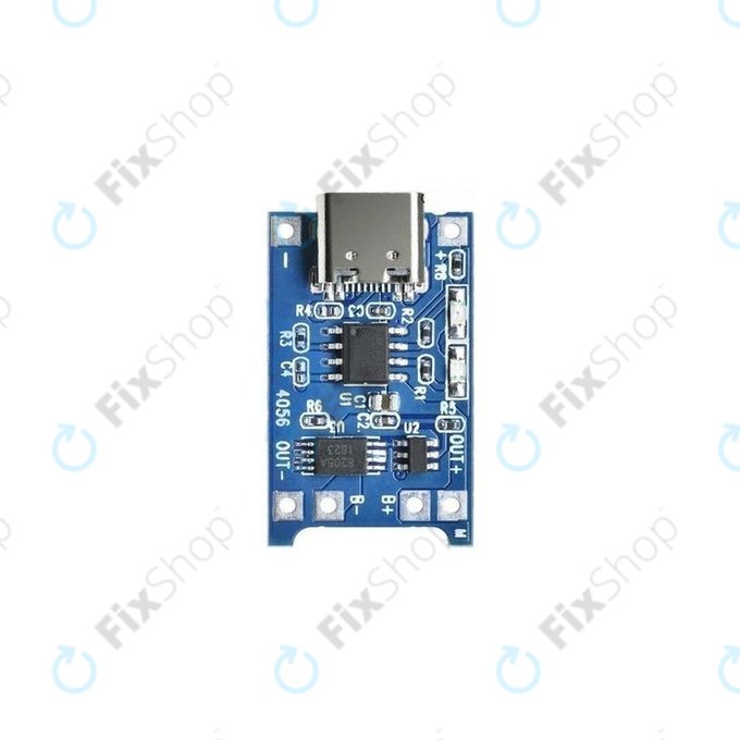 Polnilni modul TP4056 za 18650 Li-ion baterijo, USB-C, 1 A