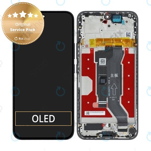 Honor 400 - LCD zaslon + steklo na dotik + okvir (Midnight Black) - 0235APNR Genuine Service Pack