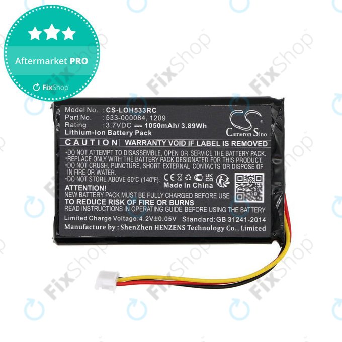 Baterija za Logitech Harmony Touch, Ultimate, 1050mAh, Li-Ion, 3.7V, 533-000083, HQ