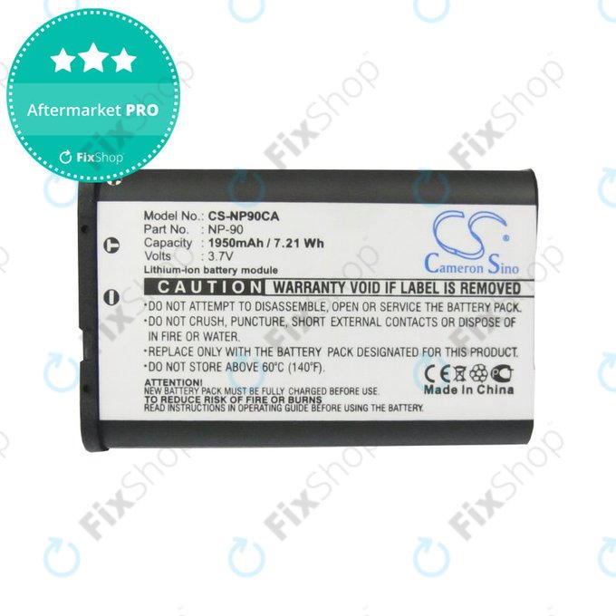 Baterija za Casio Exilim EX-H10, EX-FH100, EX-H15, EX-Z2000, EX-H20G, 1950mAh, Li-Ion, 3.7V, NP-90, HQ