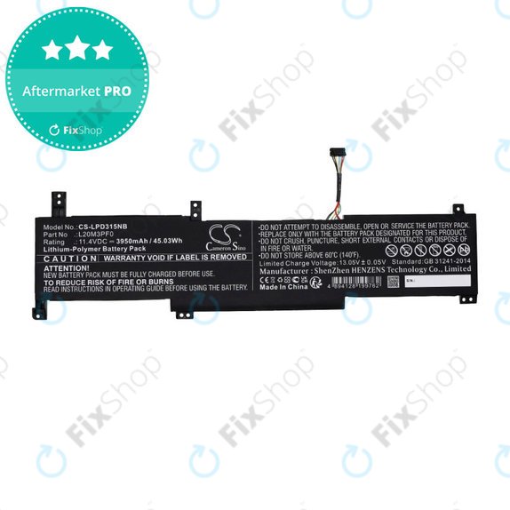 Baterija za Lenovo IdeaPad 3-series, 3950mAh, Li-Pol, 11.4V, L20M3PF0, HQ