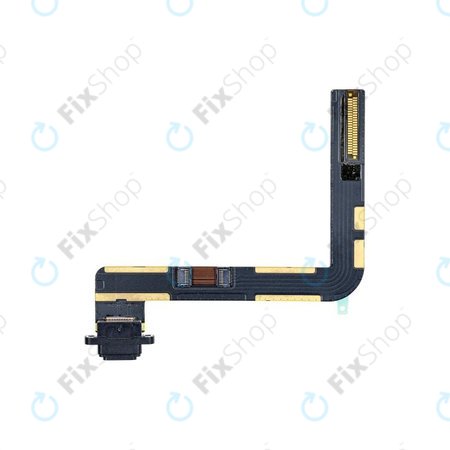 Apple iPad (7th Gen 2019, 8th Gen 2020, 9th Gen 2021) - Priključek za polnjenje + Flex kabel (Black)