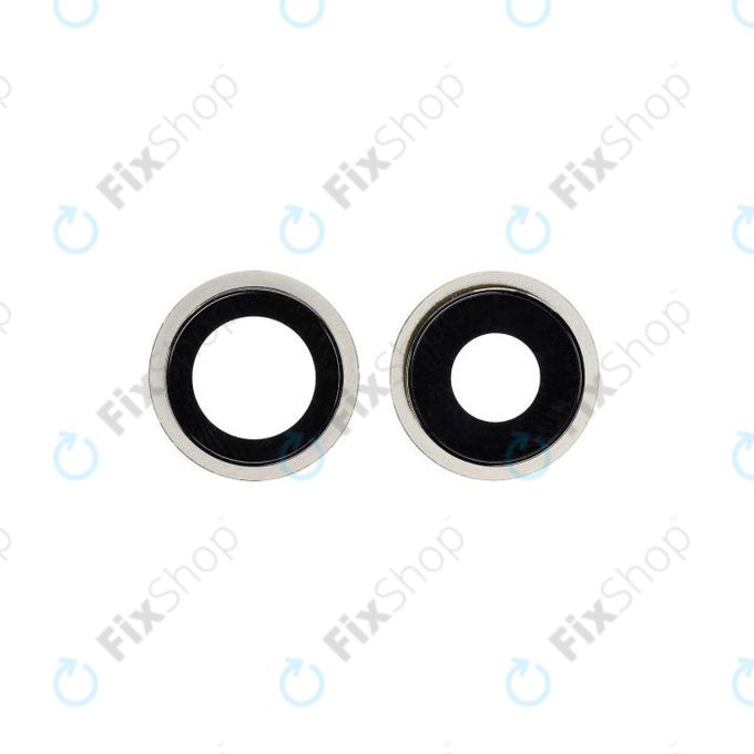 Apple iPhone 12, 12 Mini - Steklo zadnje kamere z okvirjem (White) - 2 kosa