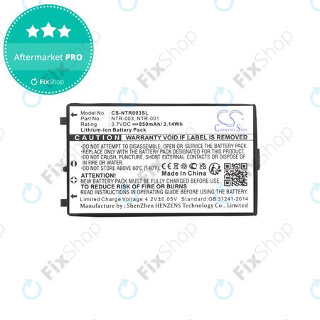 Baterija za Nintendo, 850mAh, Li-Ion, 3.7V, NTR-003, HQ