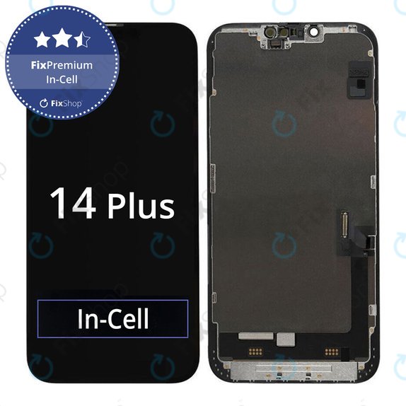 Zaslon In-Cell FHD za iPhone 14 Plus, Steklo na dotik z okvirjem, FixPremium