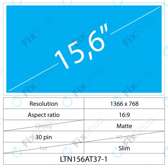 15.6 LCD Slim mat 30 pin HD