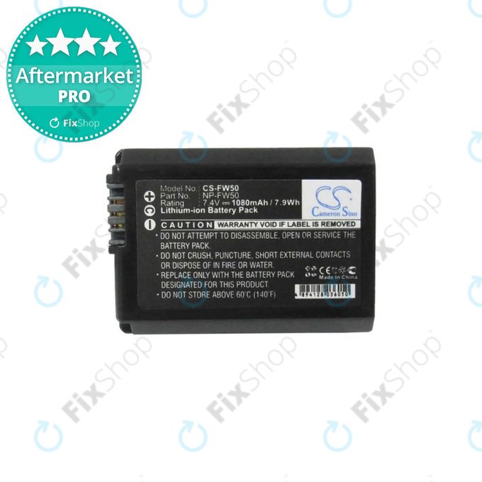 Sony Alpha-series, DLSR-series, ILCE-series, NEX-series, SLT-series - Baterija NP-FW50 Li-Ion 1080mAh HQ