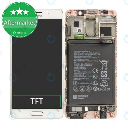 Huawei Mate 9 Pro - LCD zaslon + steklo na dotik + okvir + baterija (White) TFT