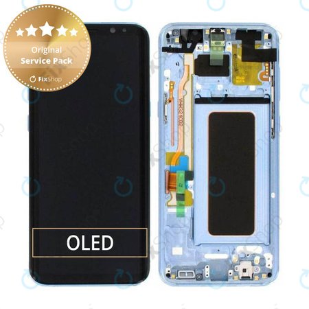 Samsung Galaxy S8 Plus G955F - LCD zaslon + steklo na dotik + okvir (Coral Blue) - GH97-20470D, GH97-20564D, GH97-20565D Genuine Service Pack