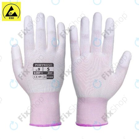 Tanke ESD rokavice z gumiranimi prsti (velikost S)