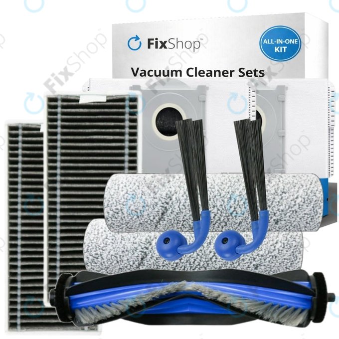 Komplet nadomestnih delov za Ecovacs Deebot X9 Pro Omni (1x Glavna krtača, 2x Filter, 2x Stranska krtača, 2x Krpa za brisanje, 2x Vrečka za prah)