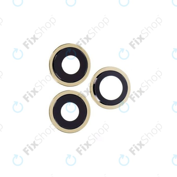 Apple iPhone 12 Pro Max - Steklo zadnje kamere z okvirjem (Gold) - 3 kosi