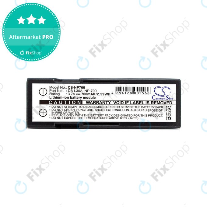 Baterija za Minolta Dg-X50-K, Pentax Optio Z10, Samsung L77, Sanyo, 700mAh, Li-Ion, 3.7V, NP-700, HQ