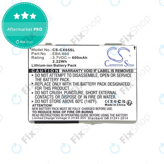 Baterija za Siemens M8, A31, CS66, SS66, 600mAh, Li-Ion, 3.7V, EBA-660, HQ