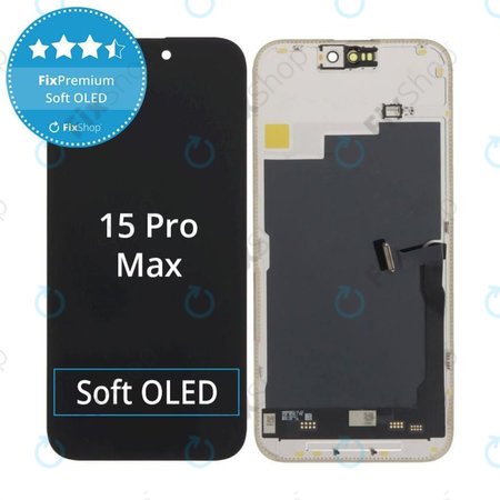 Apple iPhone 15 Pro Max - LCD zaslon + steklo na dotik + okvir Soft OLED FixPremium JCID