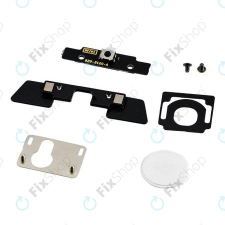 Apple iPad 2, iPad 3 - Gumb Domov + Flex kabel + plastično držalo + kovinsko držalo (White)