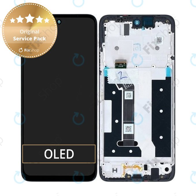 Motorola Moto G35 5G - LCD zaslon + steklo na dotik + okvir (Black) - 5D68C28856 Genuine Service Pack