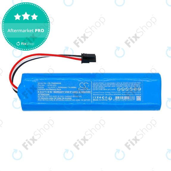 Baterija za Tesla Robostar iQ500, iQ600, 5200mAh, Li-Ion, 14.4V, N789-603, HQ