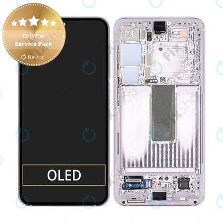 Samsung Galaxy S23 S911B - LCD zaslon + steklo na dotik + okvir (Lavender) - GH82-30481D, GH82-30480D Genuine Service Pack