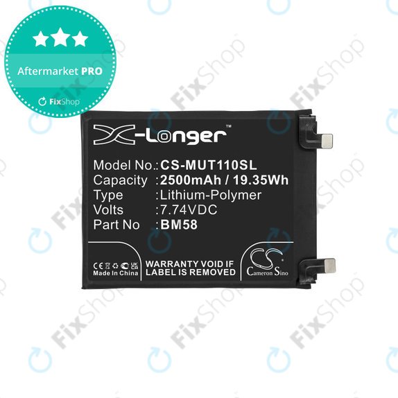 Baterija za Xiaomi 11T Pro, 2500mAh, Li-Pol, 7.74 V, BM58, HQ