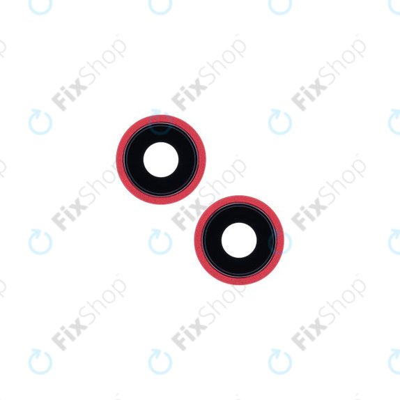 Apple iPhone 13, 13 Mini - Steklo zadnje kamere z okvirjem (Red) - 2 kosa