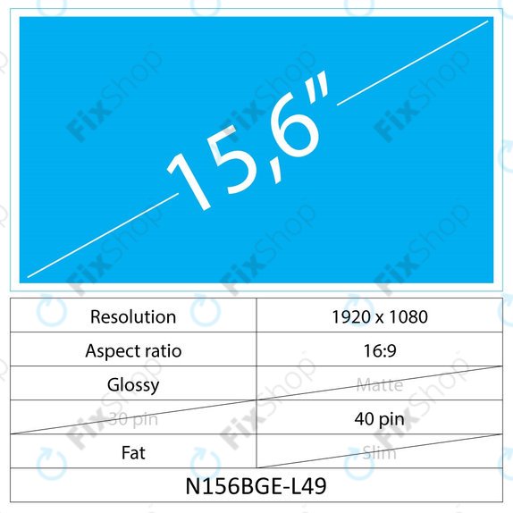 15.6 LCD Fat mat 40 pin FHD