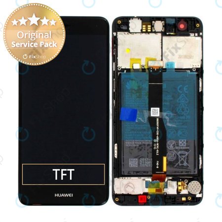 Huawei Nova - LCD zaslon + steklo na dotik + okvir + baterija (Black) - 02351CKD, 02350YRH Genuine Service Pack