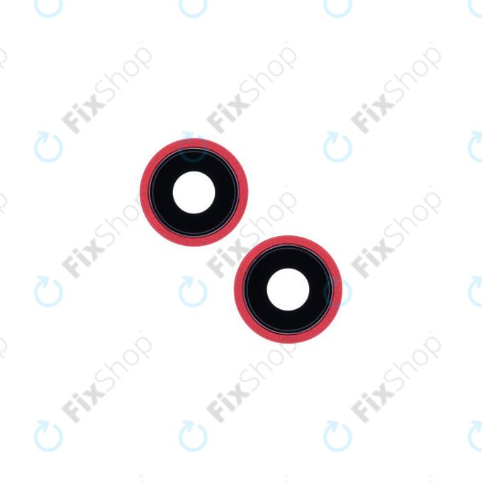 Apple iPhone 13, 13 Mini - Steklo zadnje kamere z okvirjem (Red) - 2 kosa