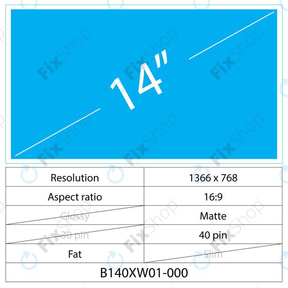 14 LCD Fat mat LED 40 pin (levi priključek)