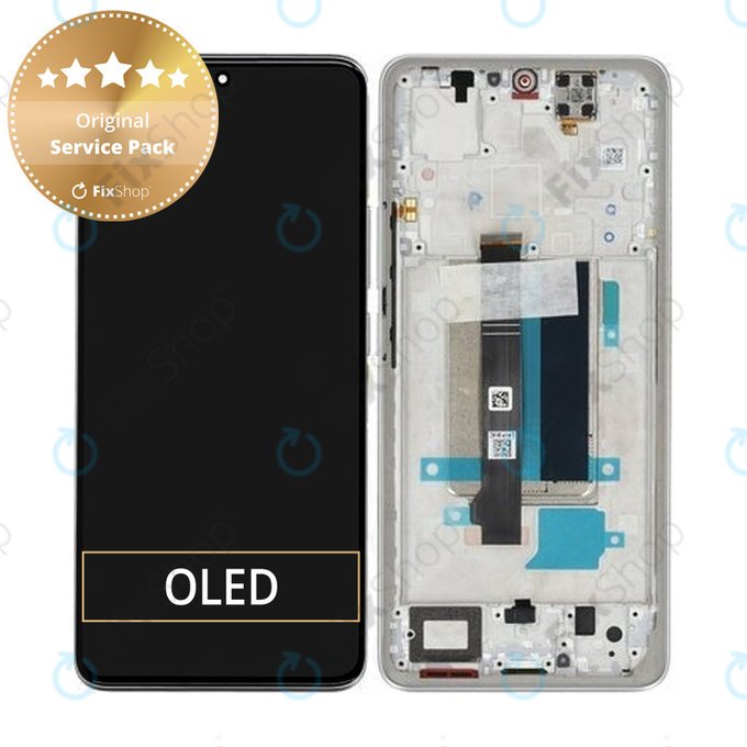 Xiaomi Redmi Note 13 Pro+ 23090RA98C - LCD zaslon + steklo na dotik + okvir (Moonlight White) - 560001N16U00 Genuine Service Pack