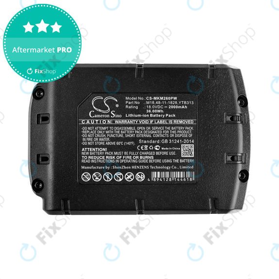 Baterija za Milwaukee, Atlas Copco, Berner, 2000mAh, Li-Ion, 18V, M18, HQ