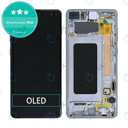 Samsung Galaxy S10 Plus G975F - LCD zaslon + steklo na dotik + okvir (Prism Black) OLED