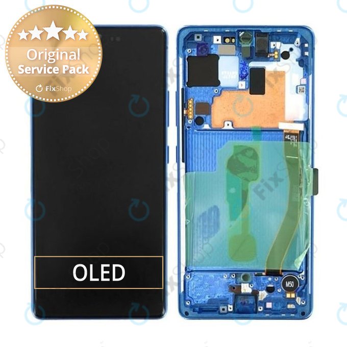 Samsung Galaxy S10 Lite G770F - LCD zaslon + steklo na dotik + okvir (Prism Blue) - GH82-21672C, GH82-22044C, GH82-22045C, GH82-21992C, GH82-22045C Genuine Service Pack