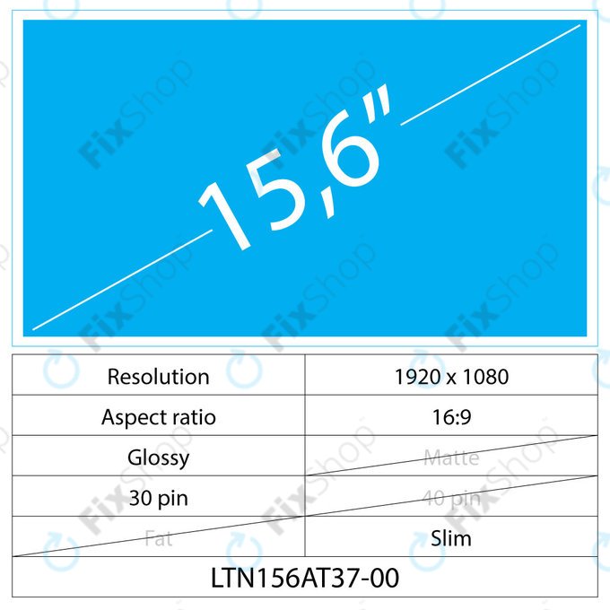 15,6 LCD Slim sijajni 30 pin Full HD