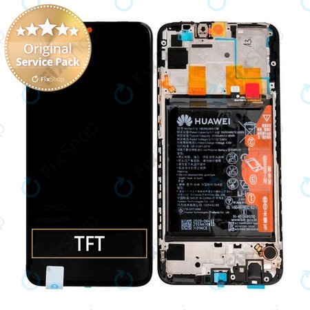 Huawei P Smart (2020) - LCD zaslon + steklo na dotik + okvir + baterija (Midnight Black) - 02353RJT Genuine Service Pack