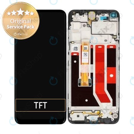 Oppo A53s - LCD zaslon + steklo na dotik + okvir (Black) - O-4905105 Genuine Service Pack