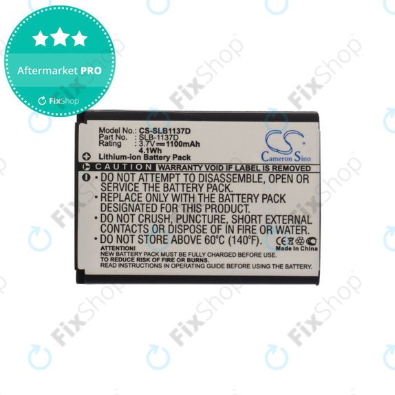 Baterija za Samsung NV100HD, 1100mAh, Li-Ion, 3.7V, SLB-1137D, HQ