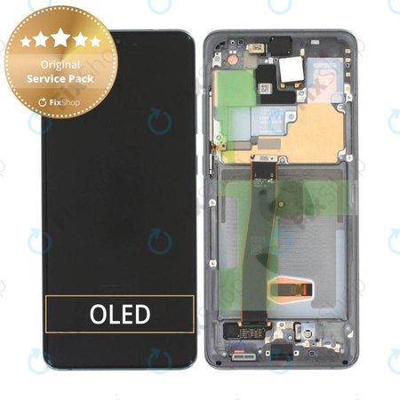 Samsung Galaxy S20 Ultra G988F - LCD zaslon + steklo na dotik + okvir (Cloud White) - GH82-26032C, GH82-26033C Genuine Service Pack